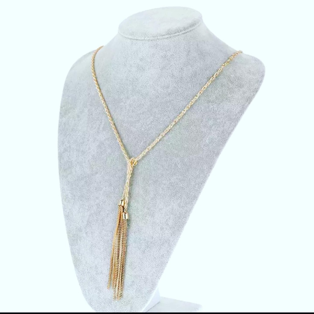 New Beautiful Gold long Tassel Necklace